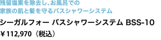 残留塩素を除去し、お風呂での家族の肌と紙を守るバスシャワーシステム　シーガルフォー バスシャワーシステム BSS-10　102,700円（消費税別）