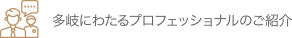 多岐にわたるプロフェッショナルのご紹介