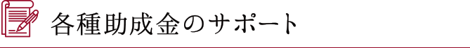 各種助成金のサポート